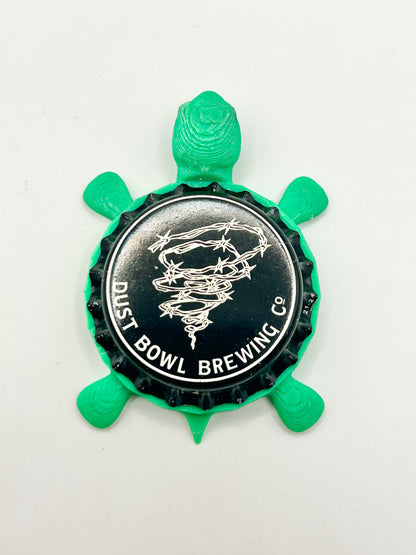 Dust Bowl Brewing (Black) - Bottle Cap Magnet Turtle Shell Shocked Art