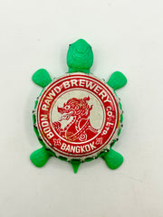 Boon Rawd Brewery - Bottle Cap Magnet Turtle Shell Shocked Art