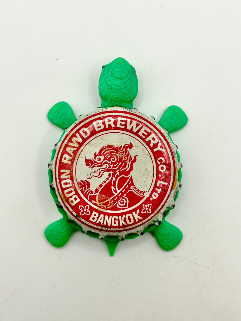 Boon Rawd Brewery - Bottle Cap Magnet Turtle Shell Shocked Art