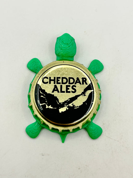 Cheddar Ales - Bottle Cap Magnet Turtle Shell Shocked Art