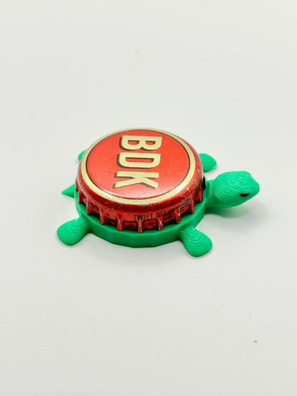 BDK Brew Dr. Kombucha (Red) - Bottle Cap Magnet Turtle Shell Shocked Art