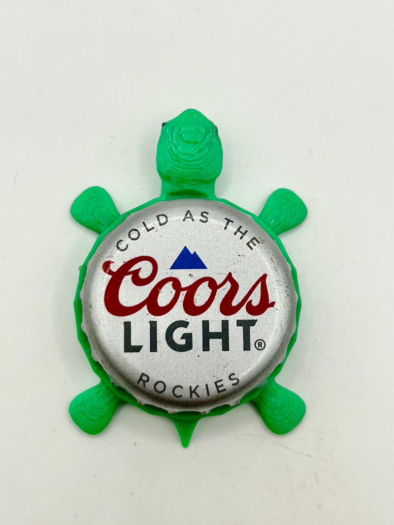 Coors Light - Bottle Cap Magnet Turtle Shell Shocked Art