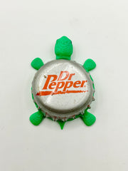 Dr Pepper Soda - Bottle Cap Magnet Turtle Shell Shocked Art