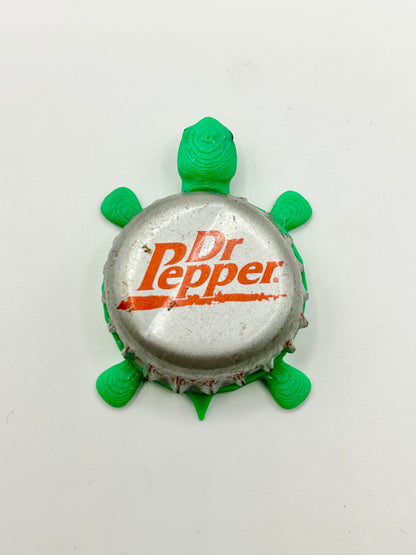 Dr Pepper Soda - Bottle Cap Magnet Turtle Shell Shocked Art