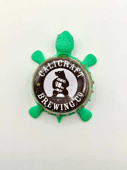 Calicraft Brewing - Bottle Cap Magnet Turtle Shell Shocked Art