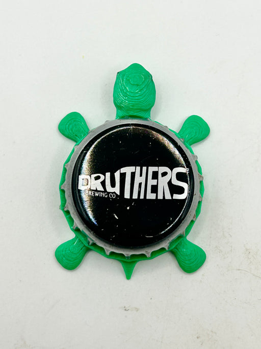 Druthers Brewing - Bottle Cap Magnet Turtle Shell Shocked Art