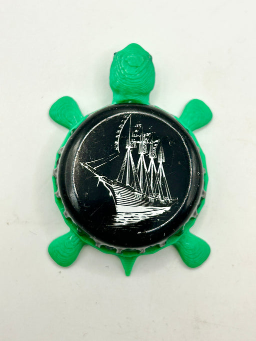 Shipyard Brewing (Black, Vintage) - Bottle Cap Magnet Turtle Shell Shocked Art