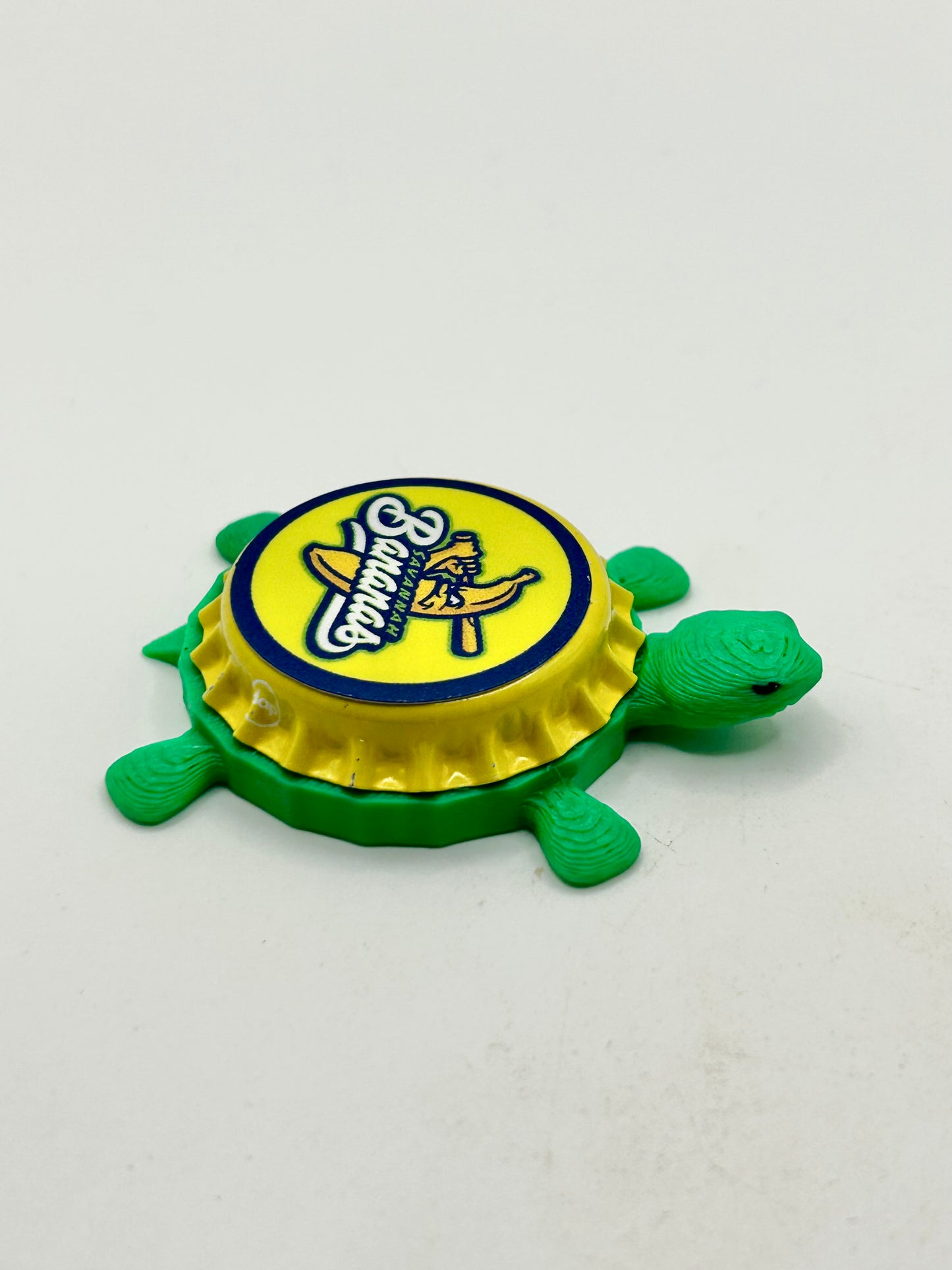 Savannah Bananas Yellow Cap Bottle-Cap Magnet Turtle | Shell Shocked Art Shell Shocked Art