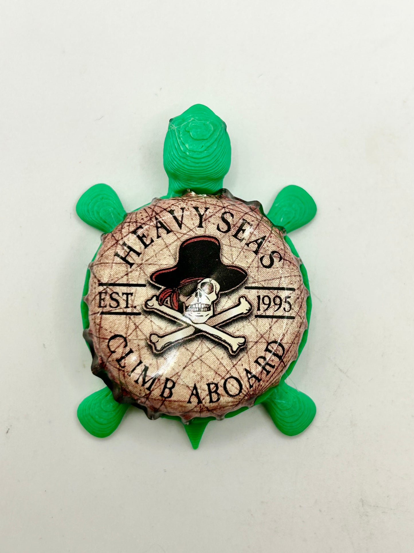Heavy Seas (Vintage Rare) - Bottle Cap Magnet Turtle Shell Shocked Art