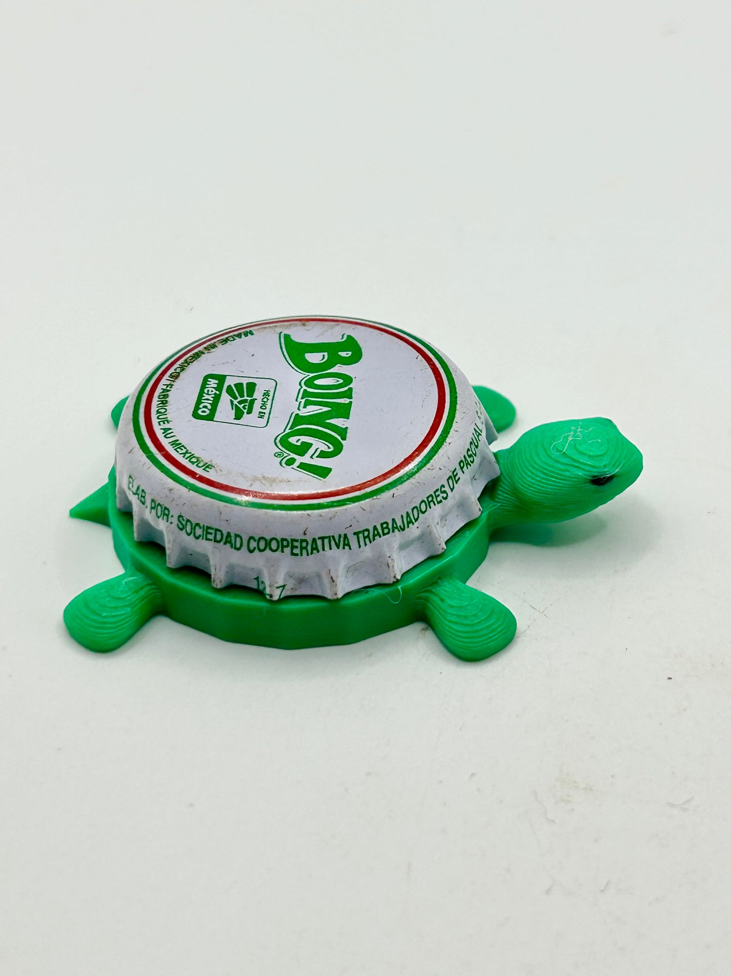 Boing Soda - Bottle Cap Magnet Turtle Shell Shocked Art