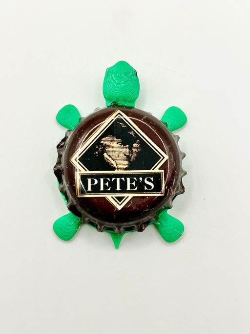 Pete's Brewing Co (Vintage) - Bottle Cap Magnet Turtle Shell Shocked Art