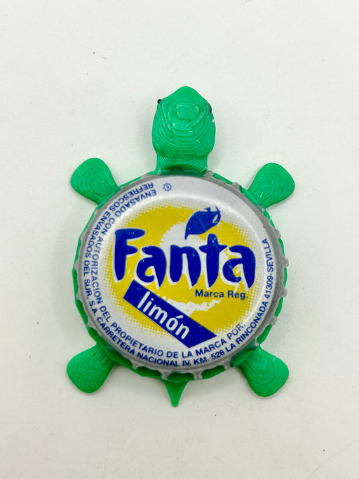 Fanta Limon - Bottle Cap Magnet Turtle Shell Shocked Art