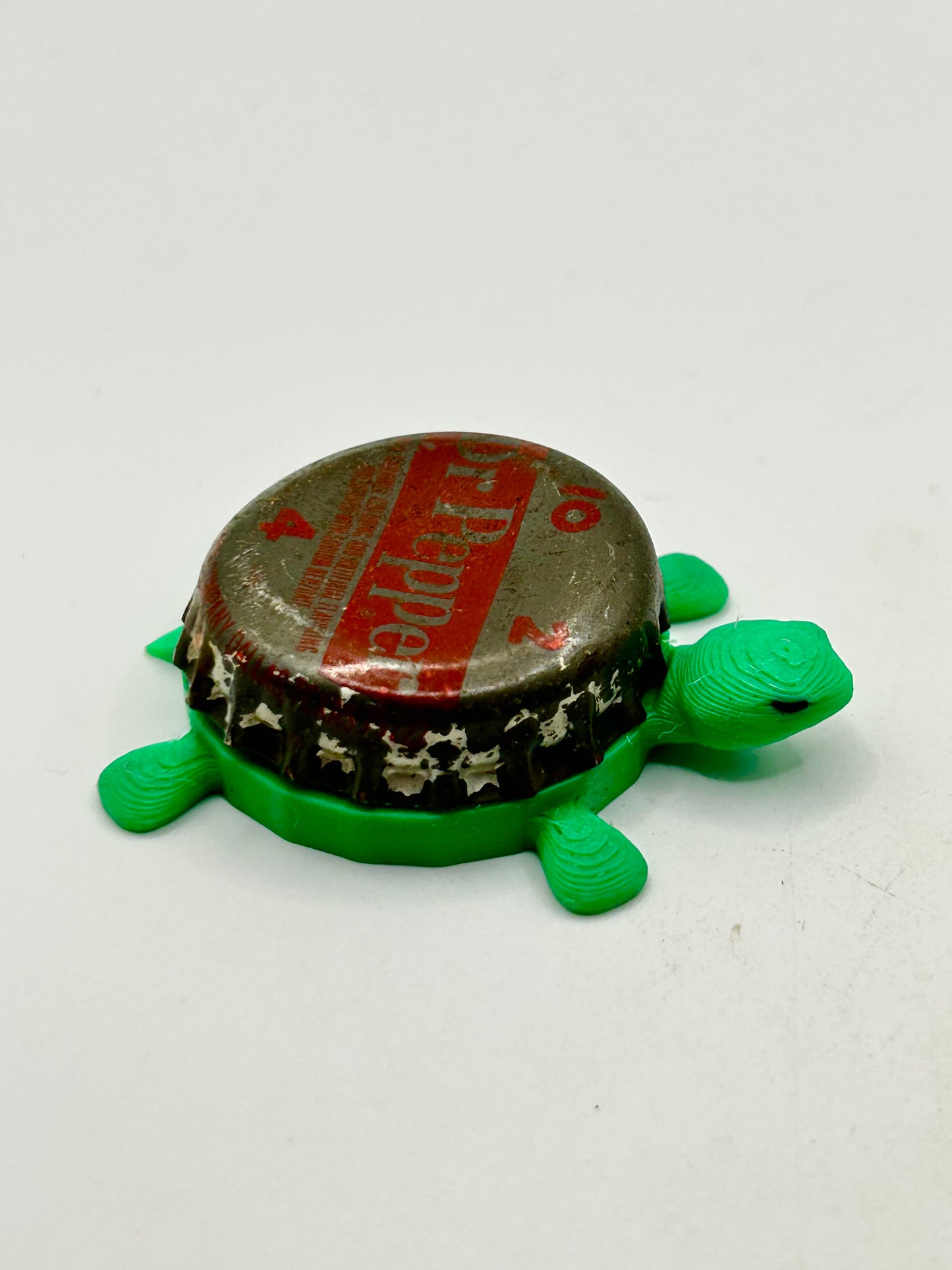 Dr Pepper Soda (Vintage Red Line) - Bottle Cap Magnet Turtle Shell Shocked Art