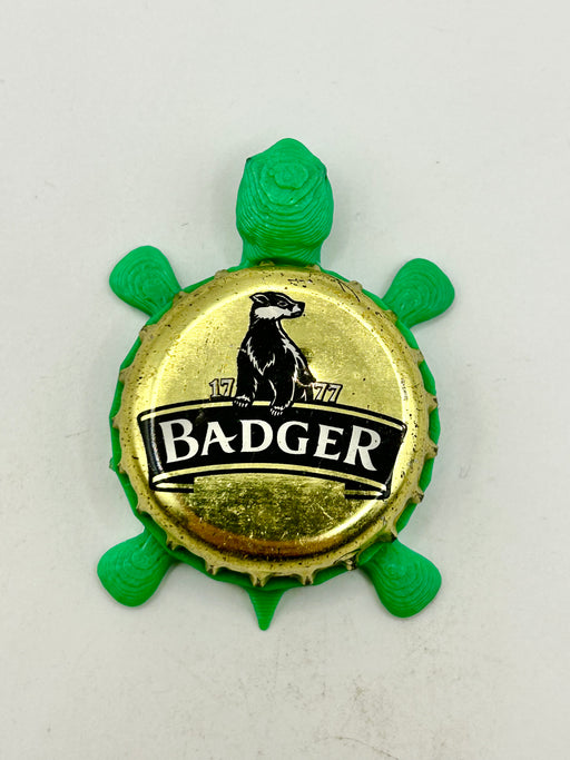 Badger Brewing (Vintage) - Bottle Cap Magnet Turtle Shell Shocked Art