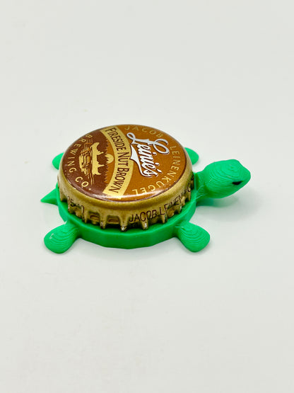 Leinenkugel's Fireside Nut Brown - Bottle Cap Magnet Turtle Shell Shocked Art