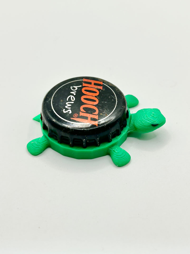 Hooch Brews - Bottle Cap Magnet Turtle Shell Shocked Art
