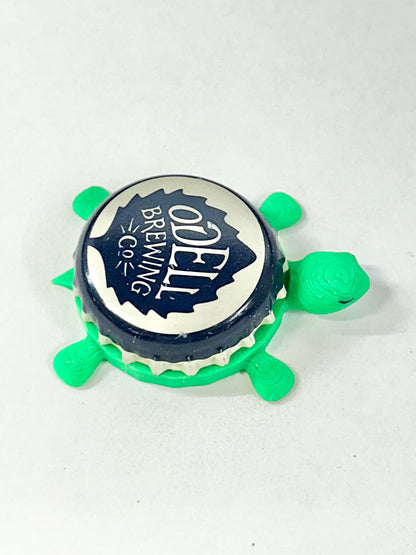 Odell Brewing Co (Blue) - Bottle Cap Magnet Turtle Shell Shocked Art