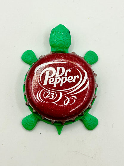 Dr Pepper Soda (23) - Bottle Cap Magnet Turtle Shell Shocked Art
