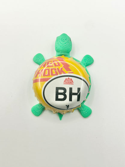 Red Hook Yellow (BH Ben Harris) - Bottle Cap Magnet Turtle Shell Shocked Art