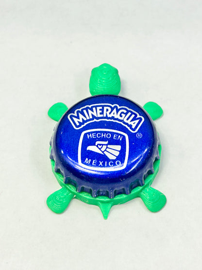 Mineragua (Mexico Label) - Bottle Cap Magnet Turtle Shell Shocked Art