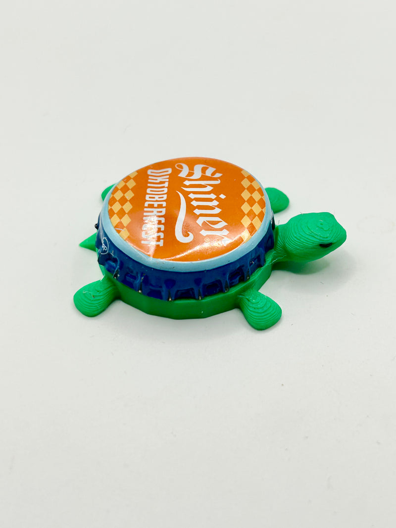 Shiner Oktoberfest - Bottle Cap Magnet Turtle Shell Shocked Art