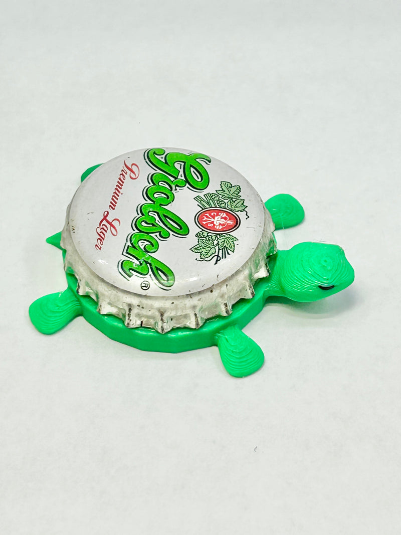 Grolsch Premium Lager - Bottle Cap Magnet Turtle Shell Shocked Art