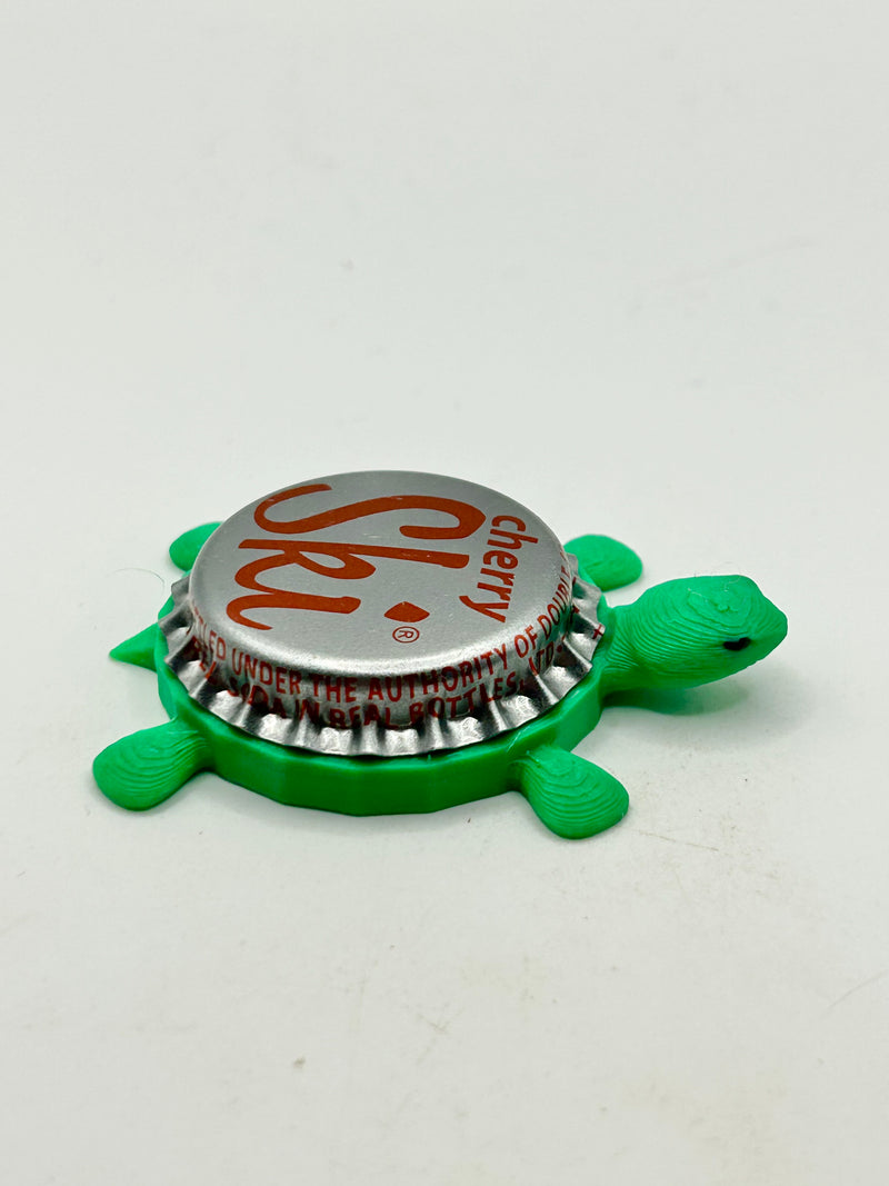 Cherry Ski - Bottle Cap Magnet Turtle Shell Shocked Art