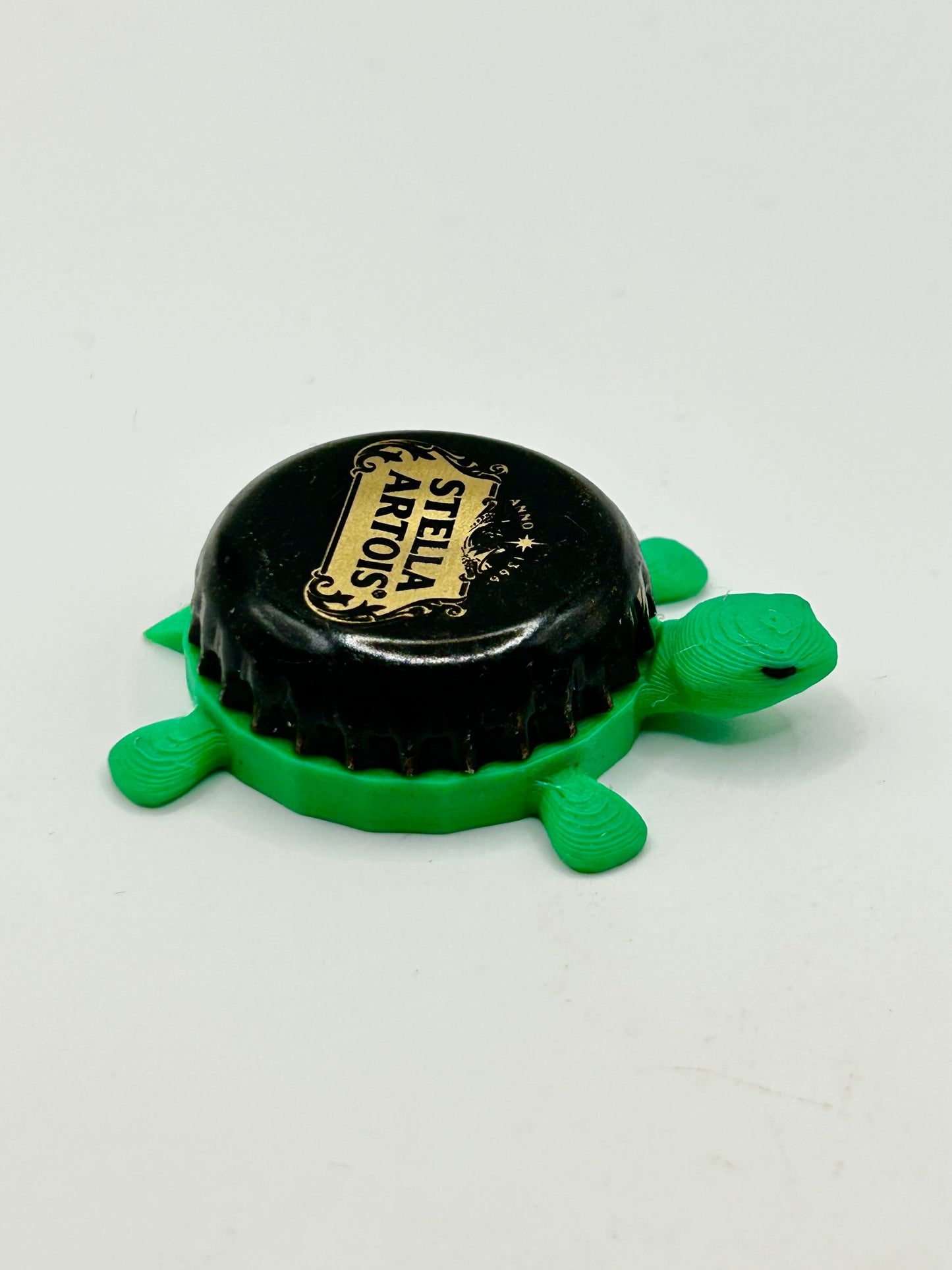 Stella Artois (Black) - Bottle Cap Magnet Turtle Shell Shocked Art