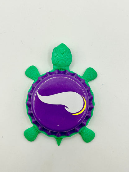 Minnesota Vikings Horn - Bottle Cap Magnet Turtle Shell Shocked Art