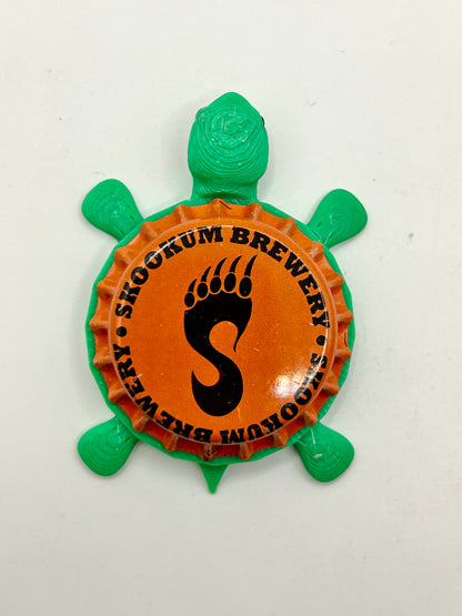 Skookum Brewing - Bottle Cap Magnet Turtle Shell Shocked Art