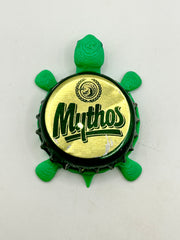Mythos Beer (Vintage) - Bottle Cap Magnet Turtle Shell Shocked Art