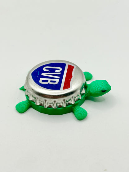 Coachella Valley Brewing - Bottle Cap Magnet Turtle Shell Shocked Art
