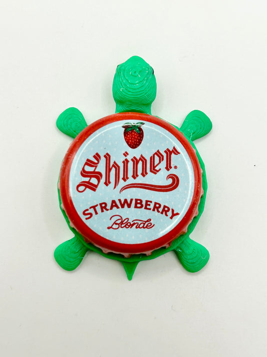 Shiner Strawberry Blonde (Vintage) - Bottle Cap Magnet Turtle