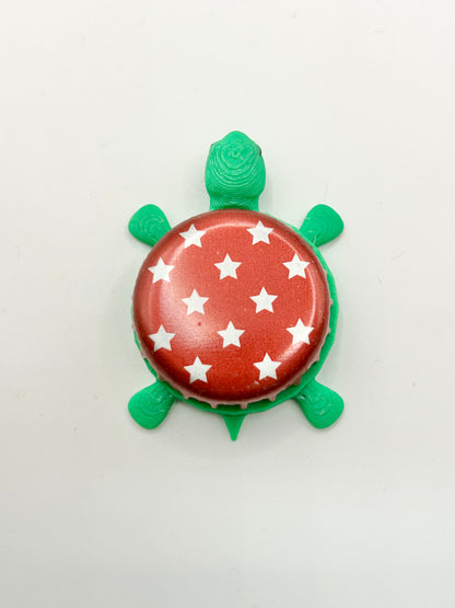 Red Stars Smirnoff Berry - Bottle Cap Magnet Turtle Shell Shocked Art
