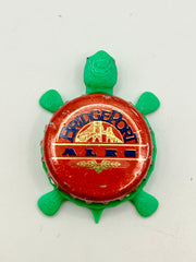 Bridgeport Ales (Vintage - Red) - Bottle Cap Magnet Turtle Shell Shocked Art