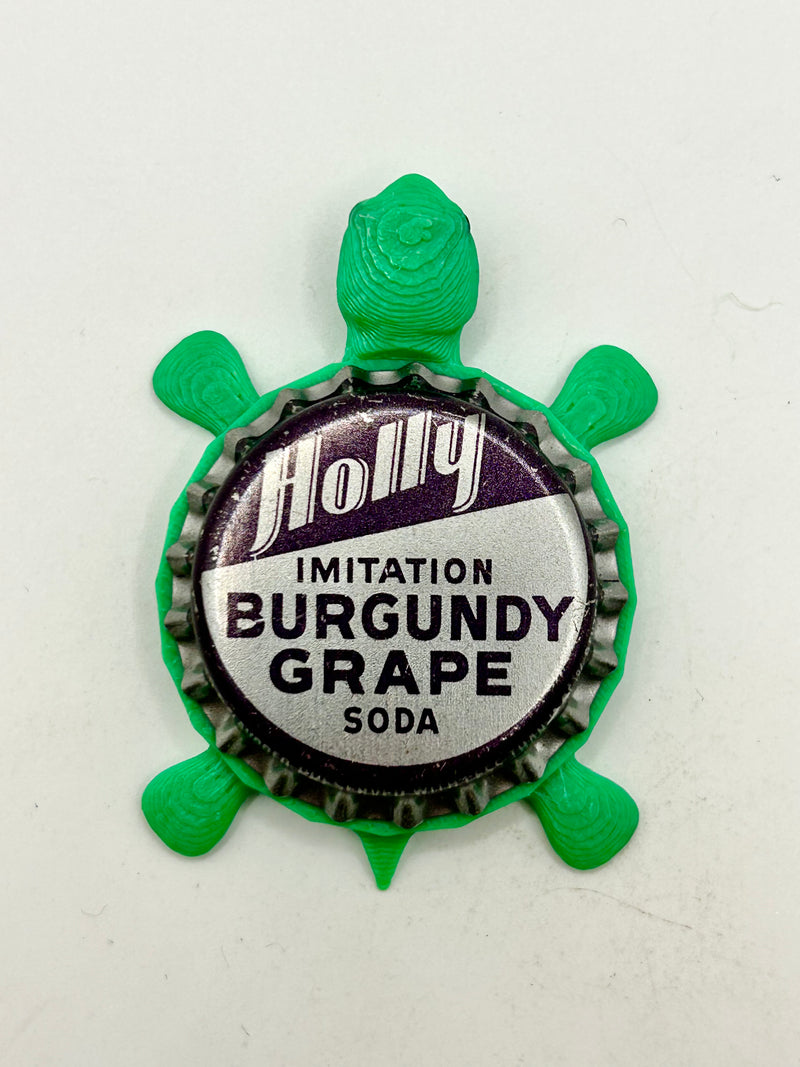 Holly’s Burgundy Grape Soda - Bottle Cap Magnet Turtle Shell Shocked Art