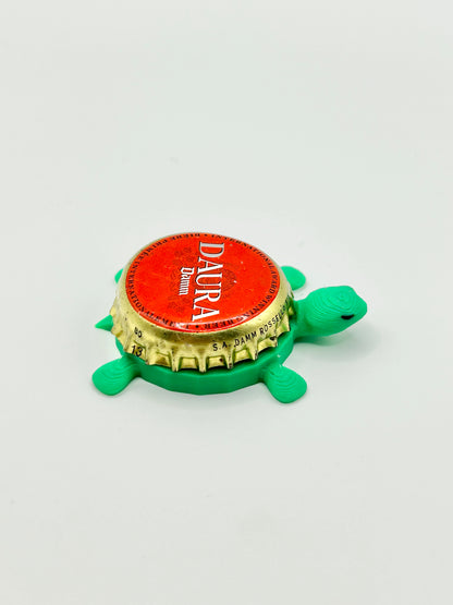 Daura Damm - Bottle Cap Magnet Turtle Shell Shocked Art