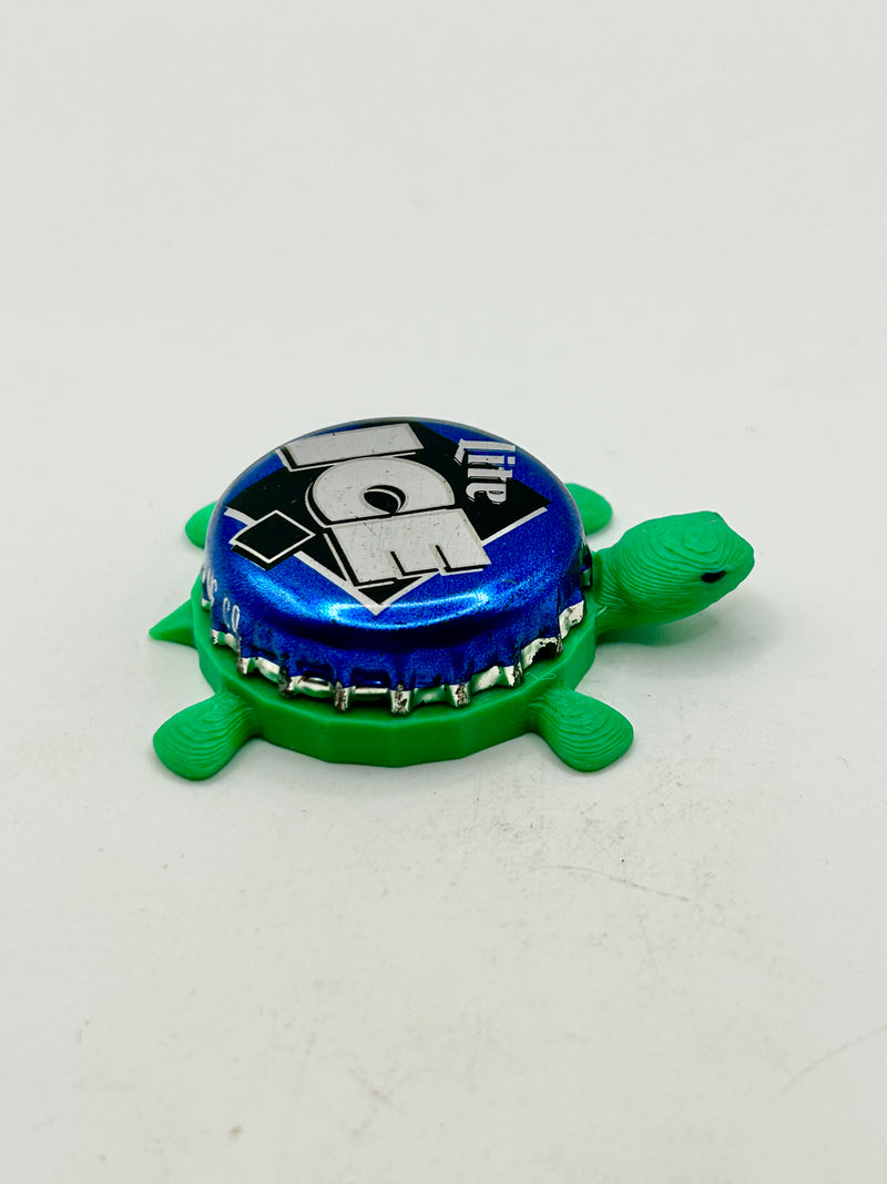 Miller Lite Ice (Vintage) - Bottle Cap Magnet Turtle Shell Shocked Art