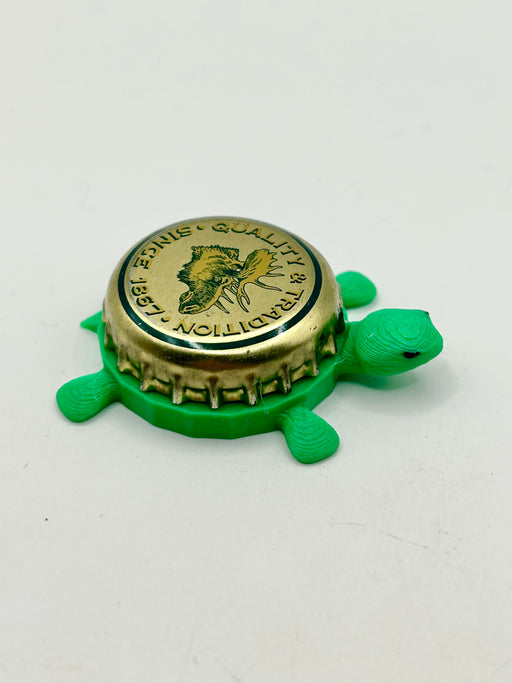 Moosehead Beer (Since 1867) - Bottle Cap Magnet Turtle Shell Shocked Art