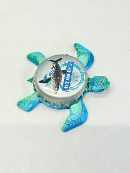 Caybrew White Tip Lager (Cayman Islands) - Sea Turtle Bottle Cap Magnet Shell Shocked Art