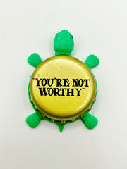 You’re Not Worthy - Stone Brewing - Bottle Cap Magnet Turtle Shell Shocked Art
