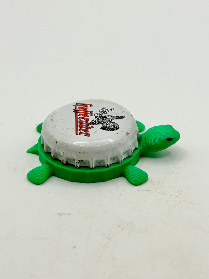Hasseroder Brewing - Bottle Cap Magnet Turtle Shell Shocked Art