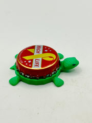 Miller High Life (Yellow Ribbon) - Bottle Cap Magnet Turtle Shell Shocked Art