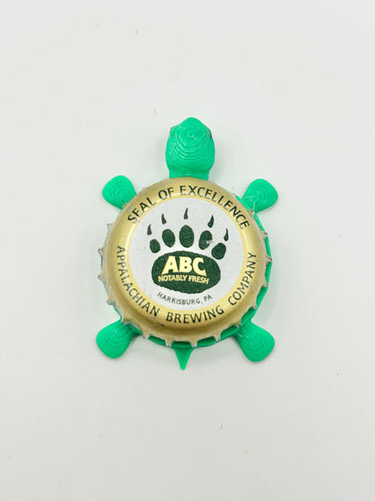Appalachian Brewing - Bottle Cap Magnet Turtle Shell Shocked Art