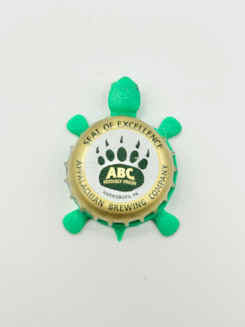 Appalachian Brewing - Bottle Cap Magnet Turtle Shell Shocked Art