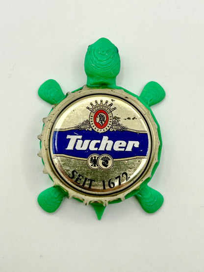 Tucher German Beer (Blue) - Bottle Cap Magnet Turtle Shell Shocked Art