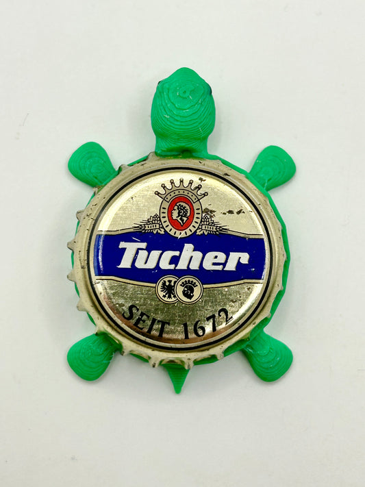 Tucher German Beer (Blue) - Bottle Cap Magnet Turtle Shell Shocked Art