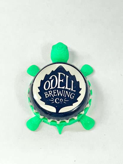 Odell Brewing Co (Blue) - Bottle Cap Magnet Turtle Shell Shocked Art