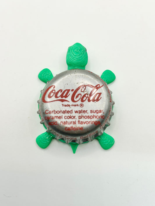 Coca Cola (Silver) - Bottle Cap Magnet Turtle