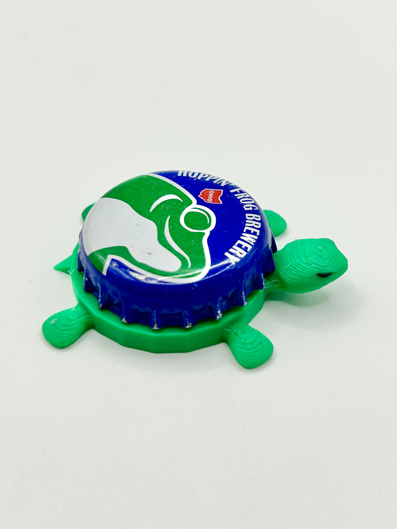 Hoppin’ Frog Brewery - Bottle Cap Magnet Turtle Shell Shocked Art
